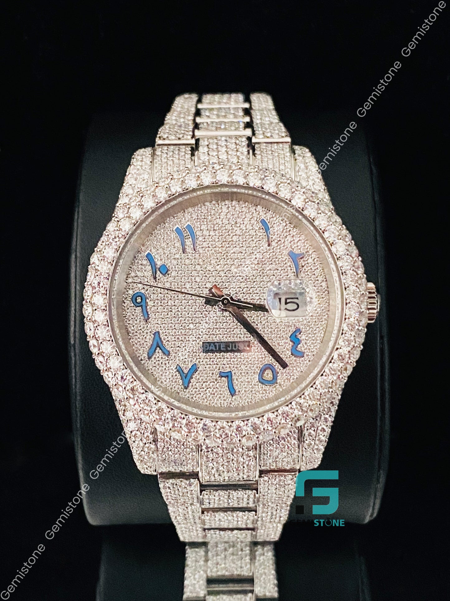 Moissanite Arabic Fully Studded Moissanite Watch