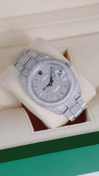 Moissanite Baguette Bar fully Iced Out Watch
