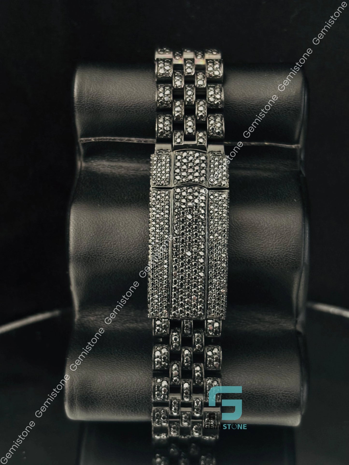 Moissanite Black Diamond Dial Watch for Men