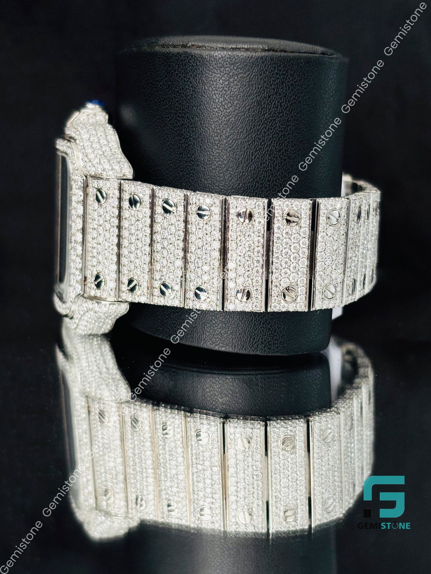 Moissanite Bust Down Hip Hop Watch For Men_s