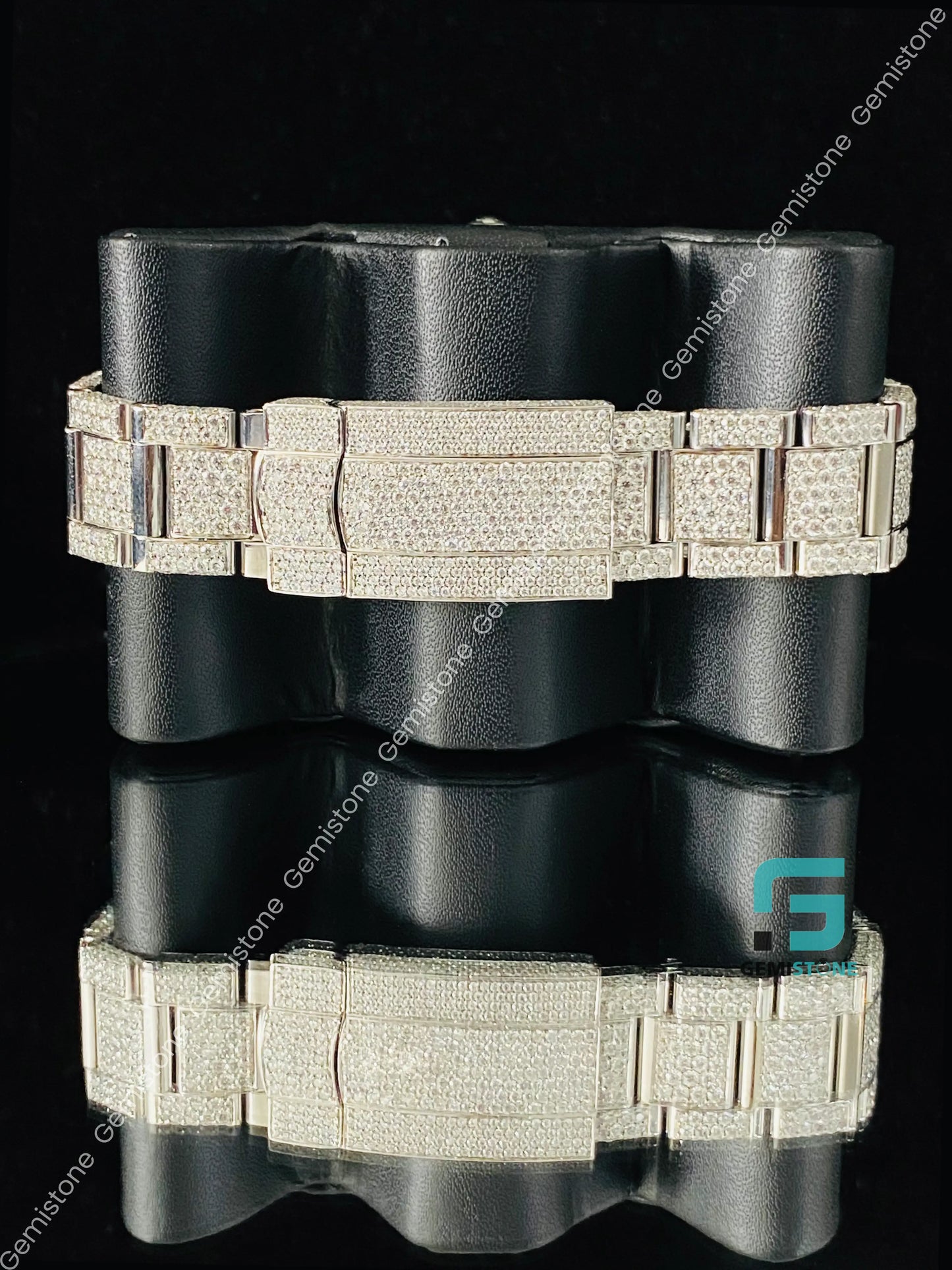 Moissanite Bust Down Watch For Men_s