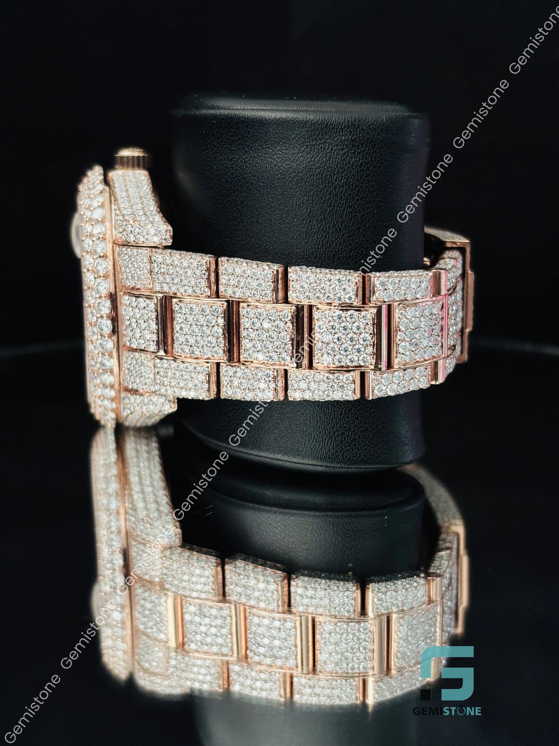 Moissanite Bust Down White Bar Moissanite Watch