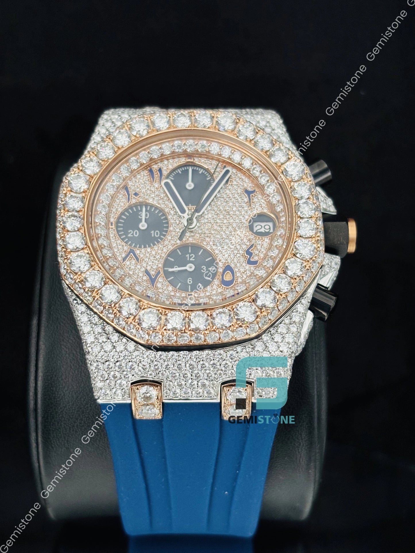 Moissanite Cartier Face Dial Iced Out Watch
