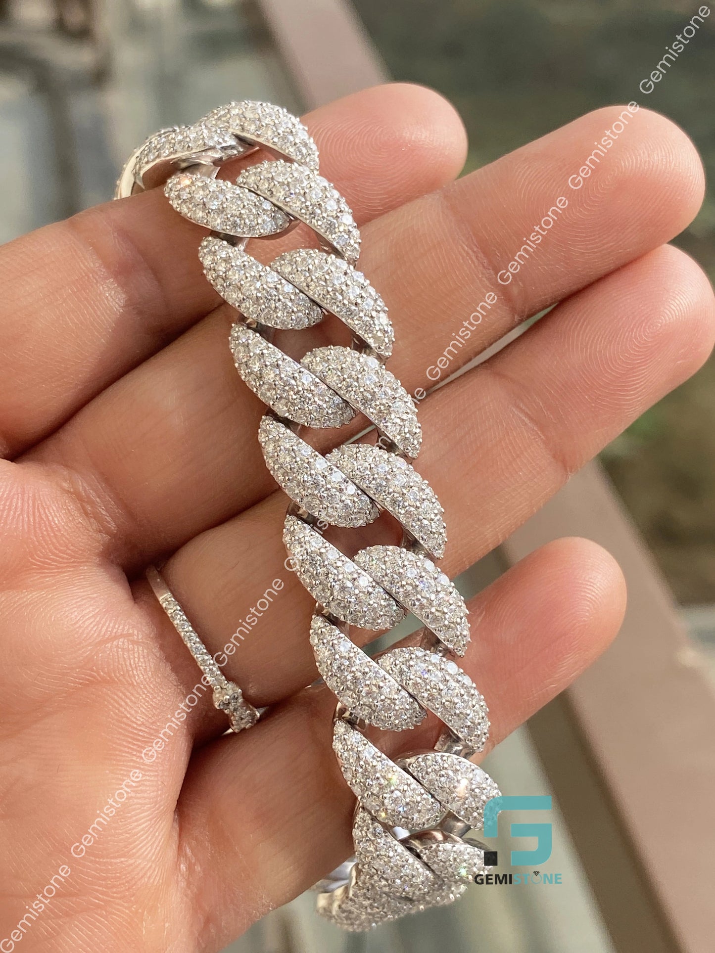 Moissanite Chain Link Bracelet