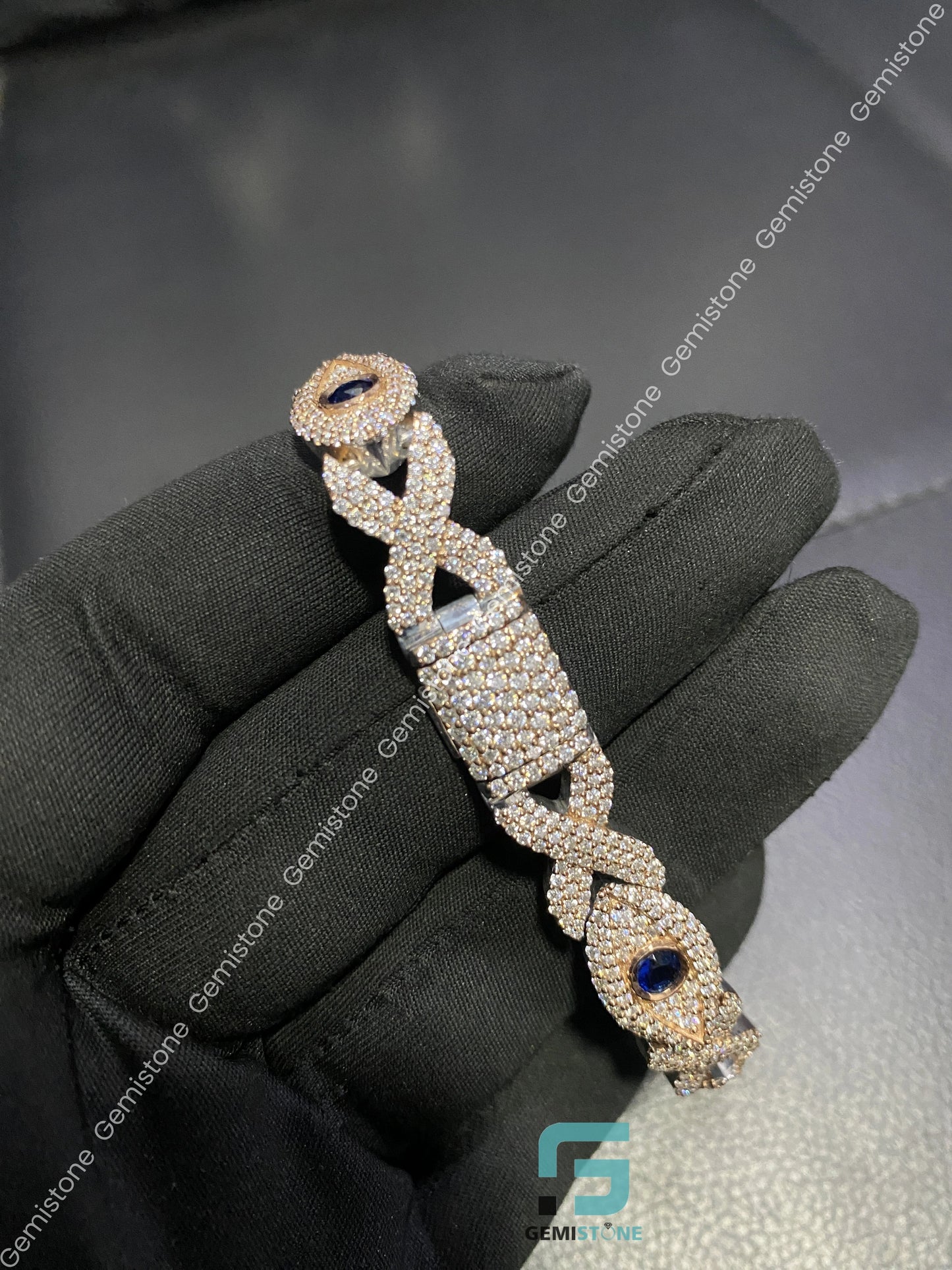 Moissanite Criss Cross Bracelet for Him