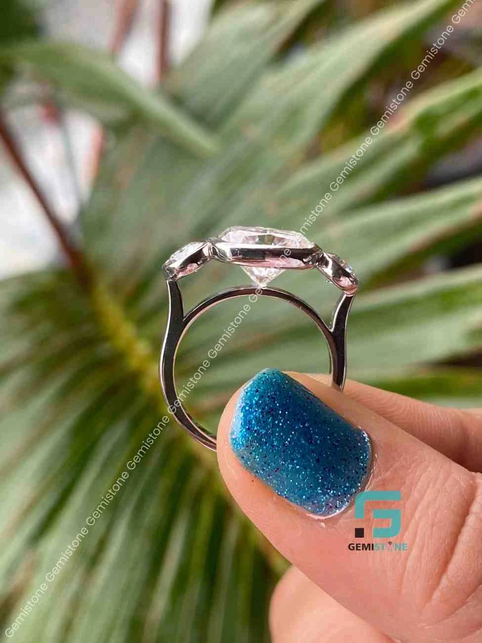 Moissanite East West Engagement Ring