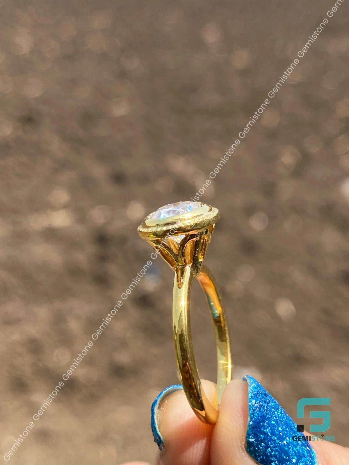 Moissanite Engagement Solitaire Ring