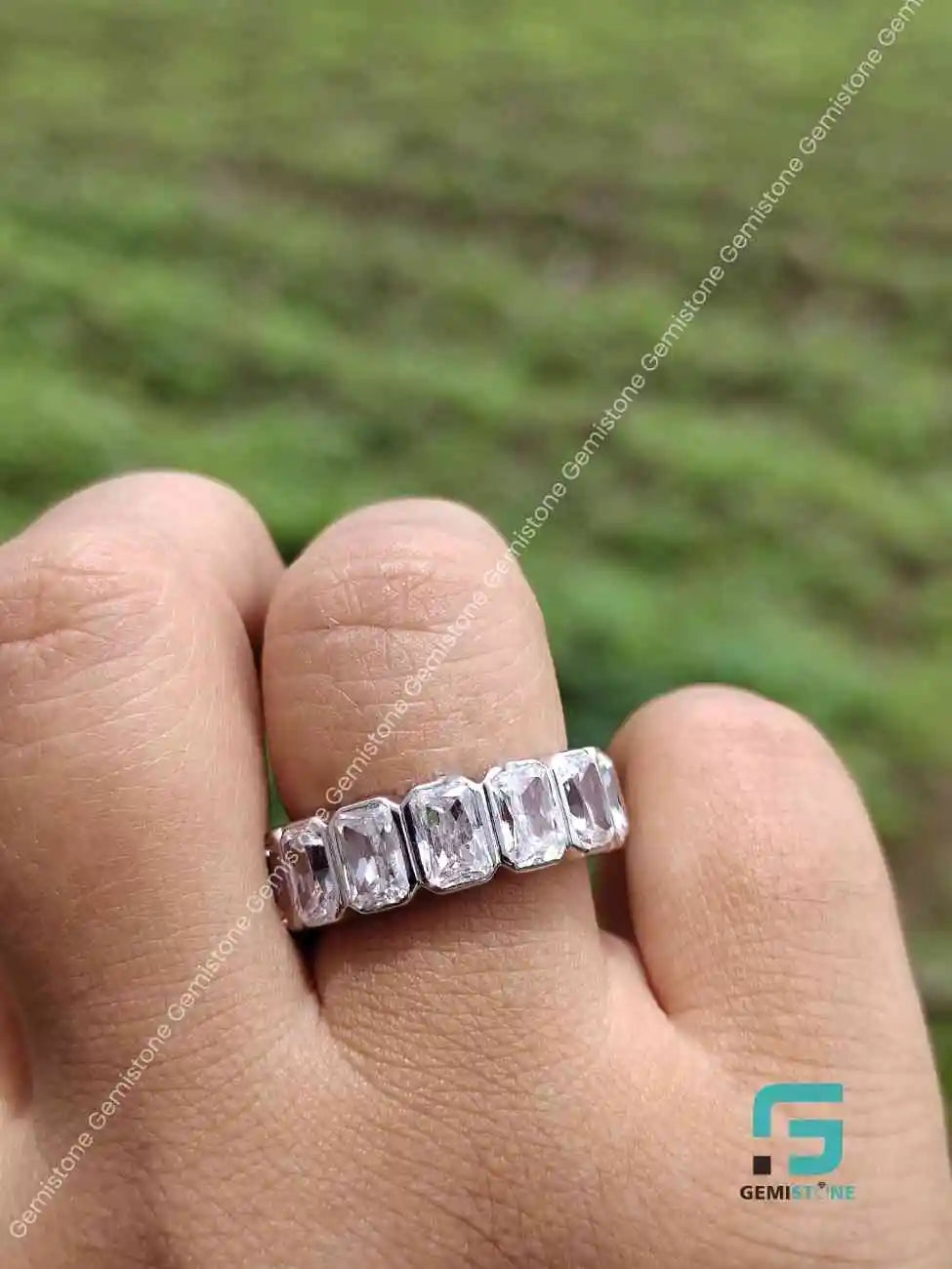 Moissanite Full Eternity Band For Engagement