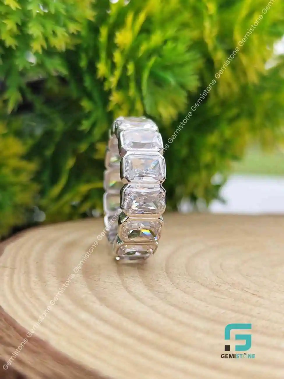 Moissanite Full Eternity Wedding Band