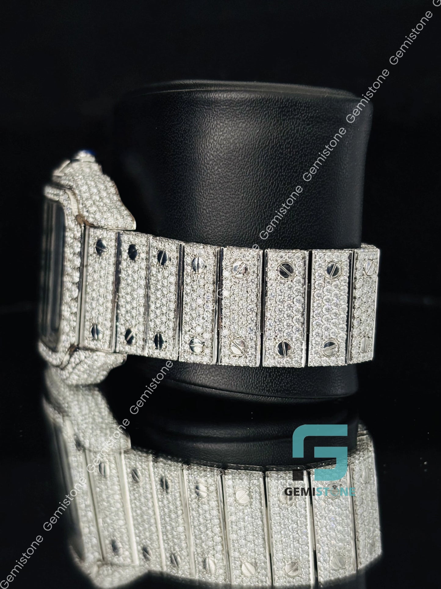 Moissanite Fully Studded Moissanite Hip Hop Watch