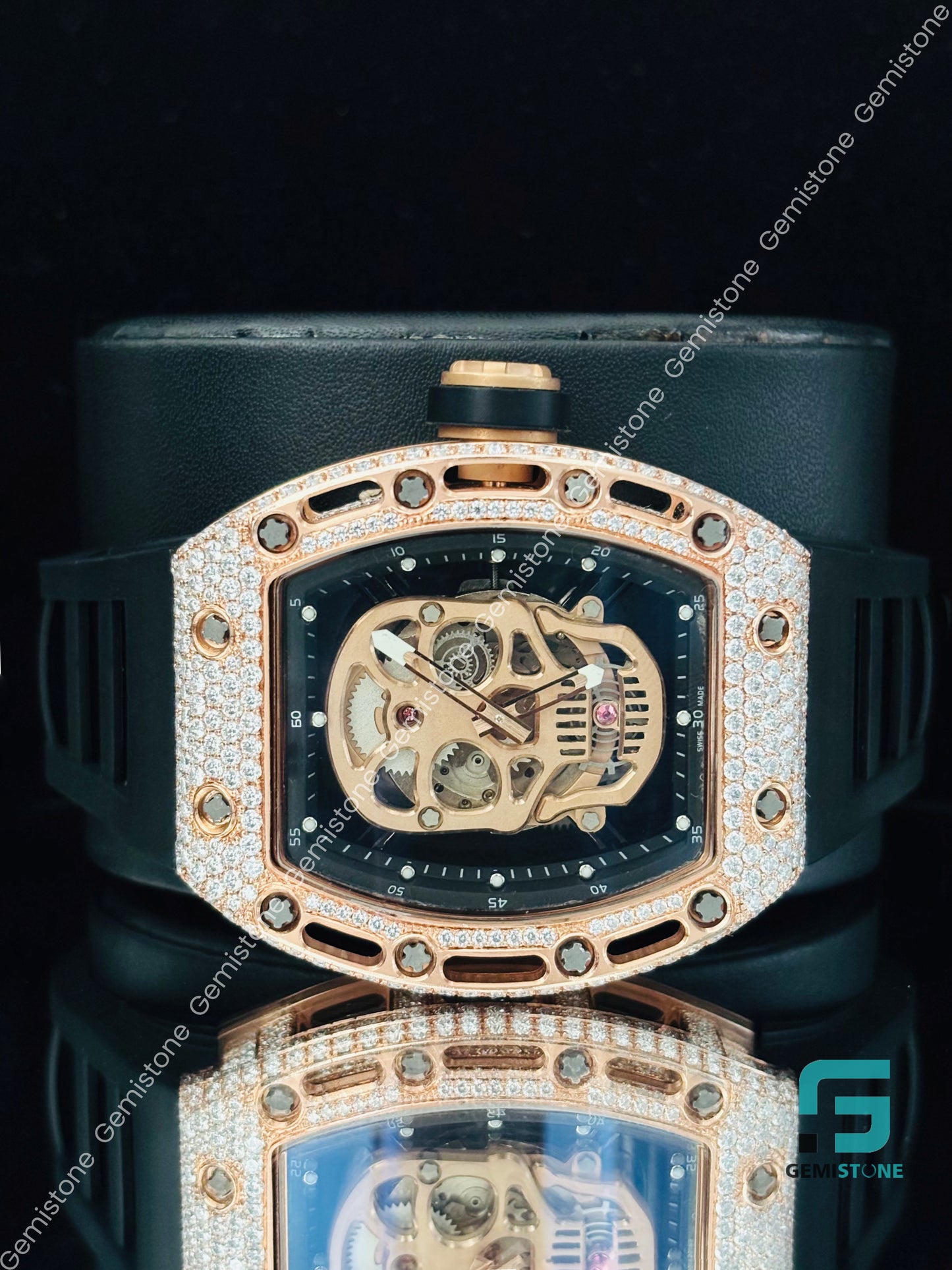 Moissanite Gold Plated Watch
