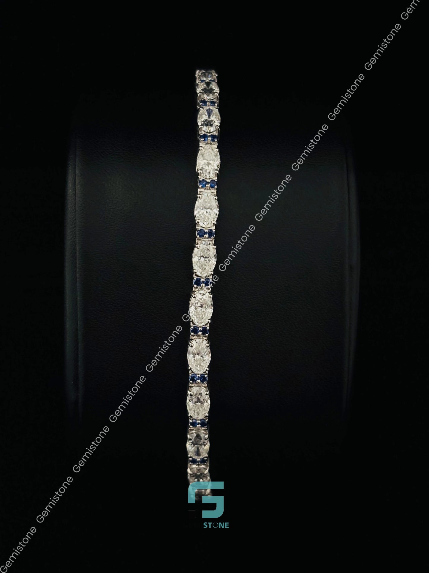Moissanite Green Round Bust Down Tennis Bracelet