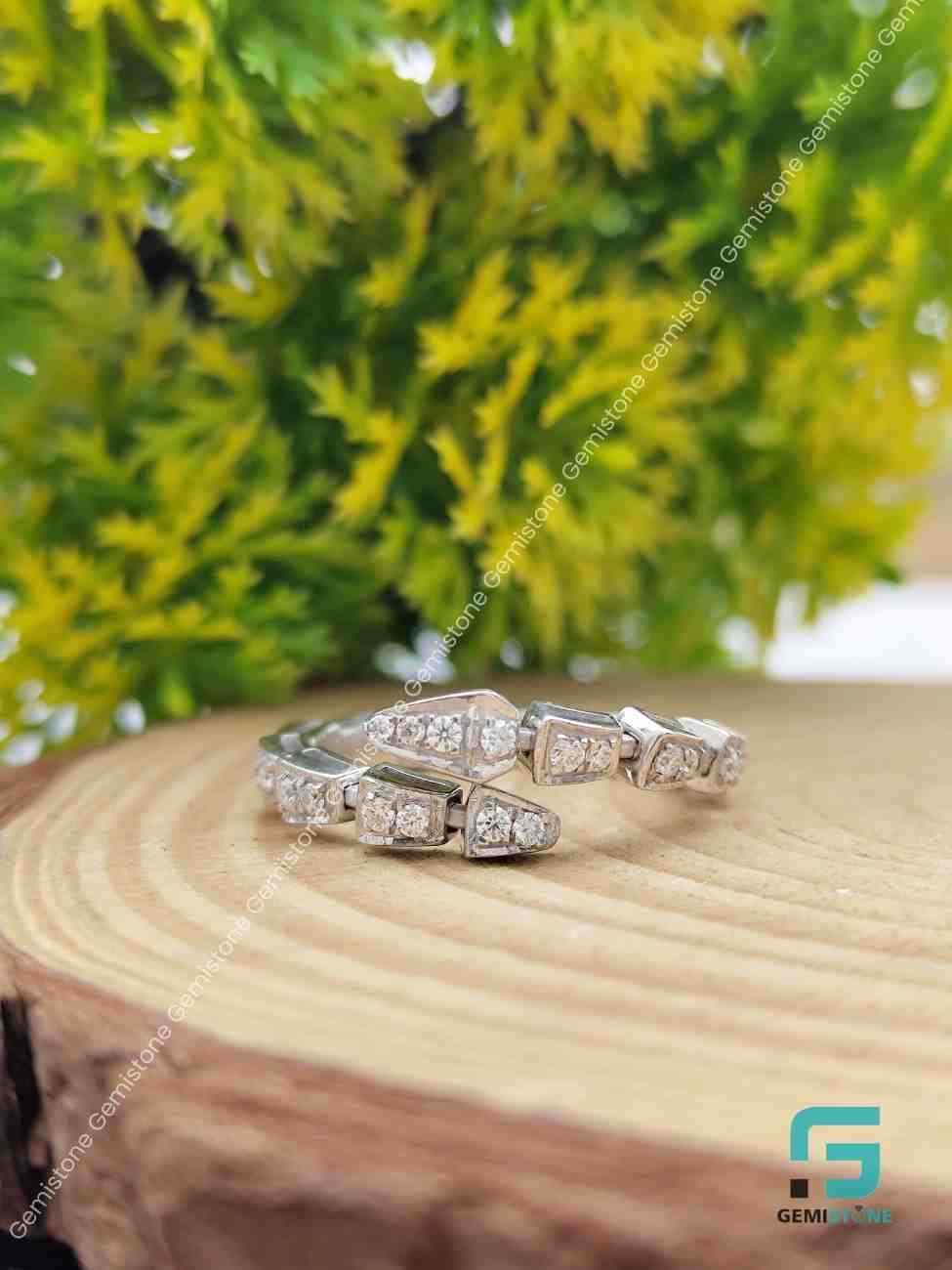 Round Brilliant Cut Open Cuff Adjustable Moissanite Engagement Ring For Her