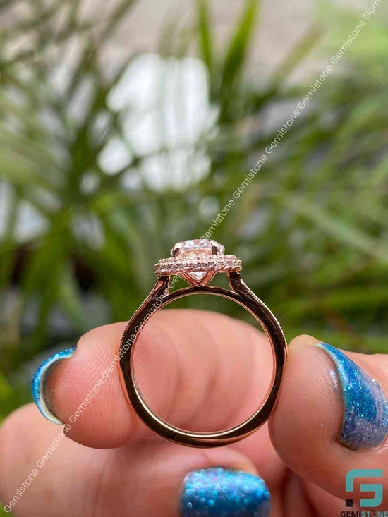 Moissanite Hidden Halo Ring Moissanite Hidden Halo Ring