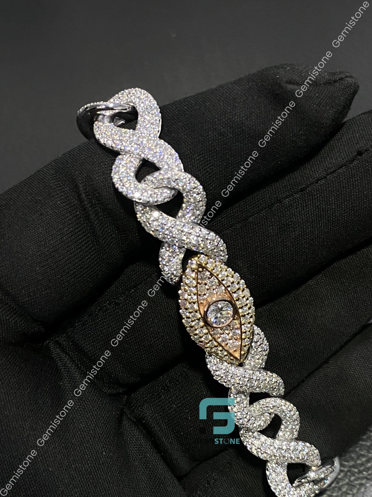 Moissanite Hip Hop Iced Out Infinity Bracelet