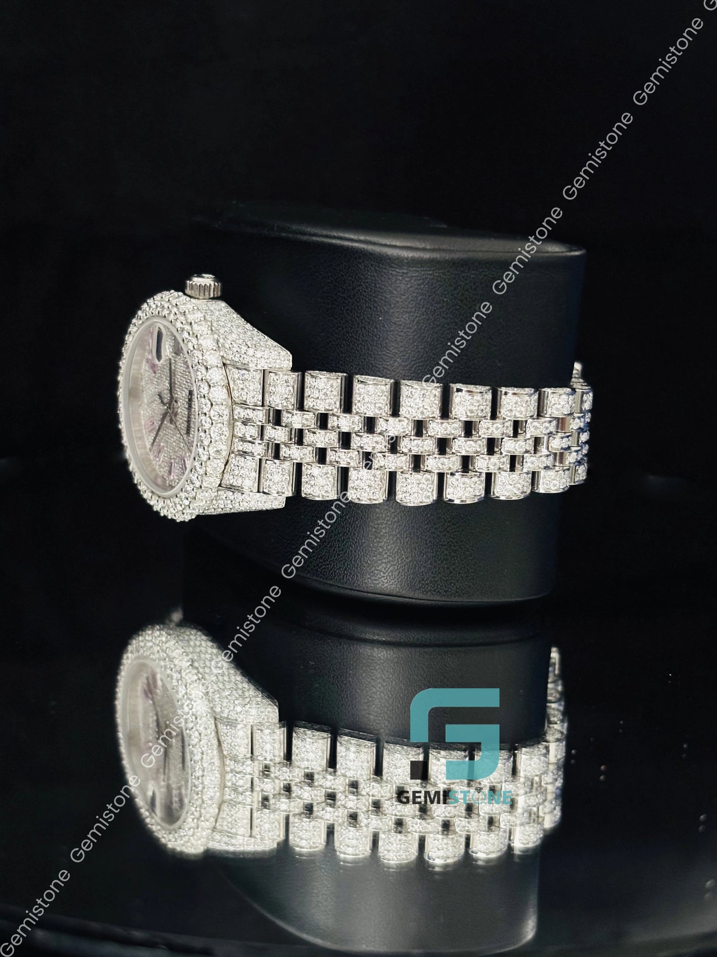 Moissanite Jubilee Belt Bust Down Hip Hop Watch