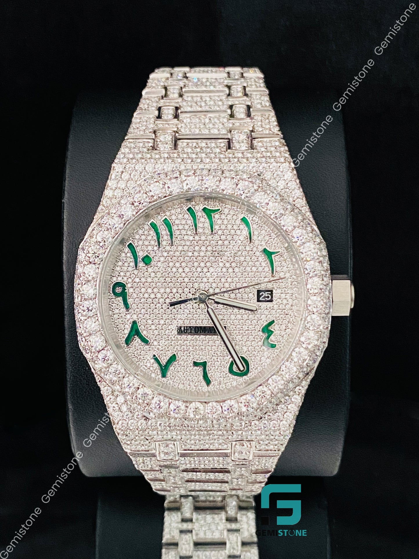 Moissanite Luxury Hip Hop Wrist Watch for Men_s
