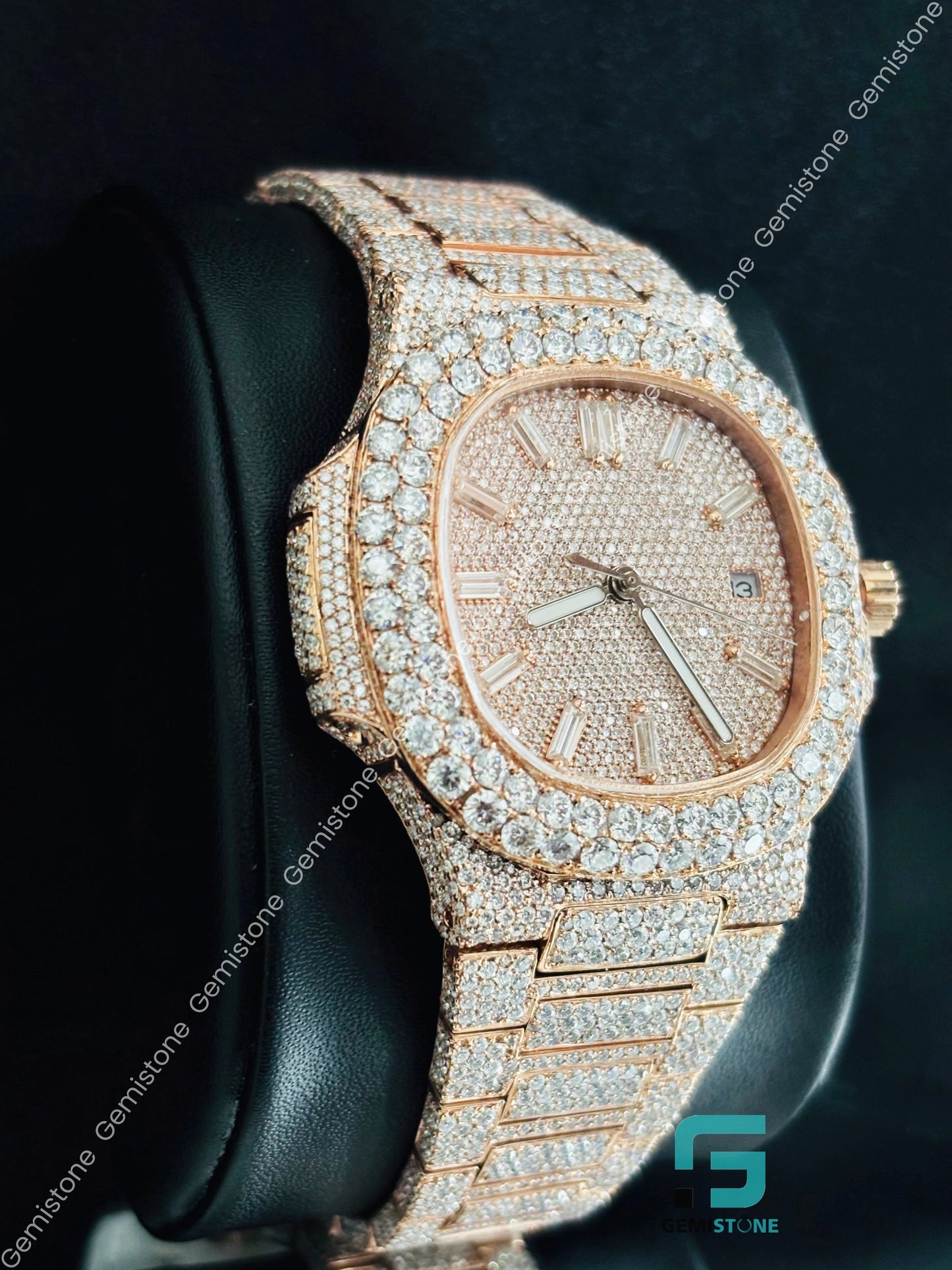 Moissanite Men_s Wrist Luxury Watch