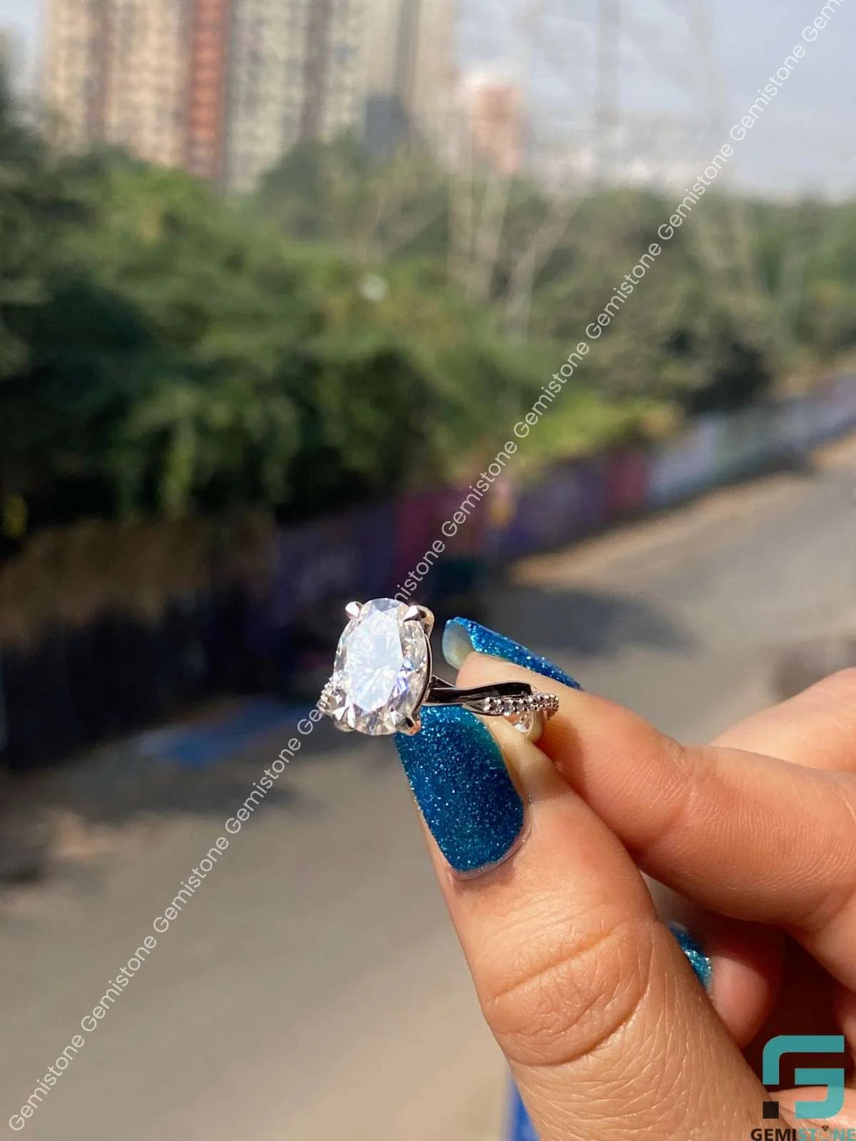 Moissanite Oval Engagement Ring