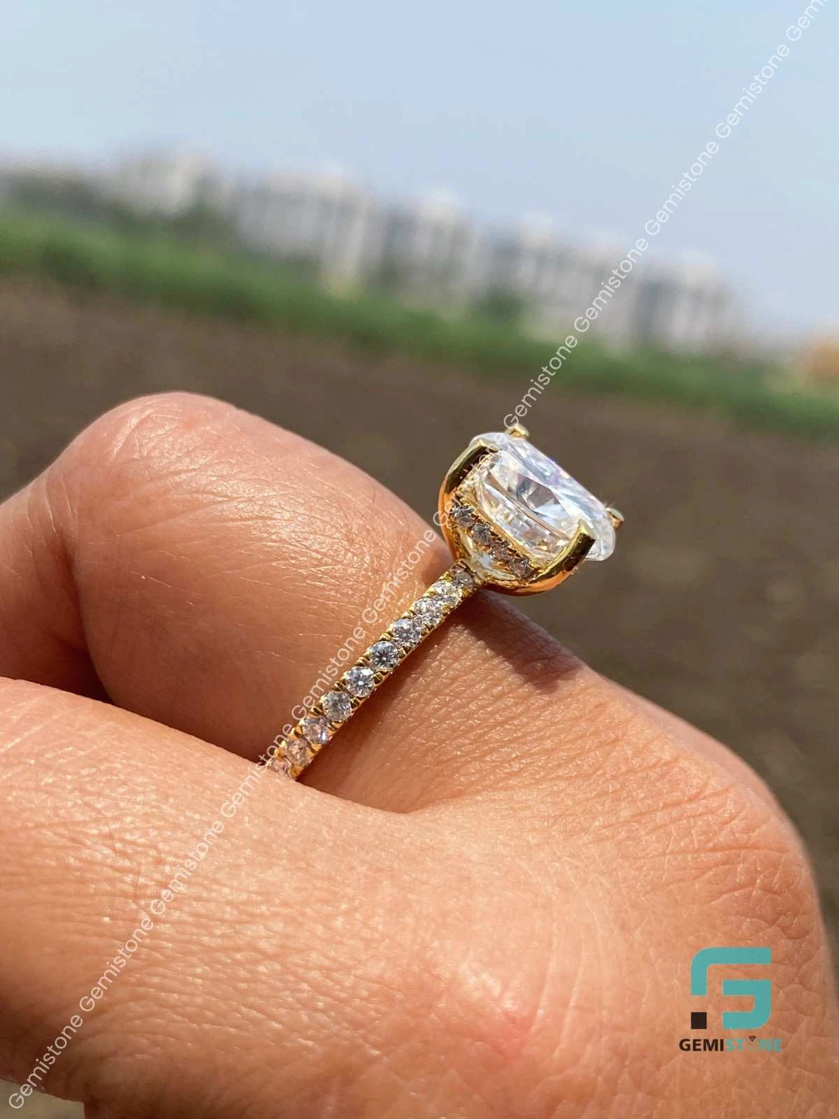 Moissanite Pave Set Rings