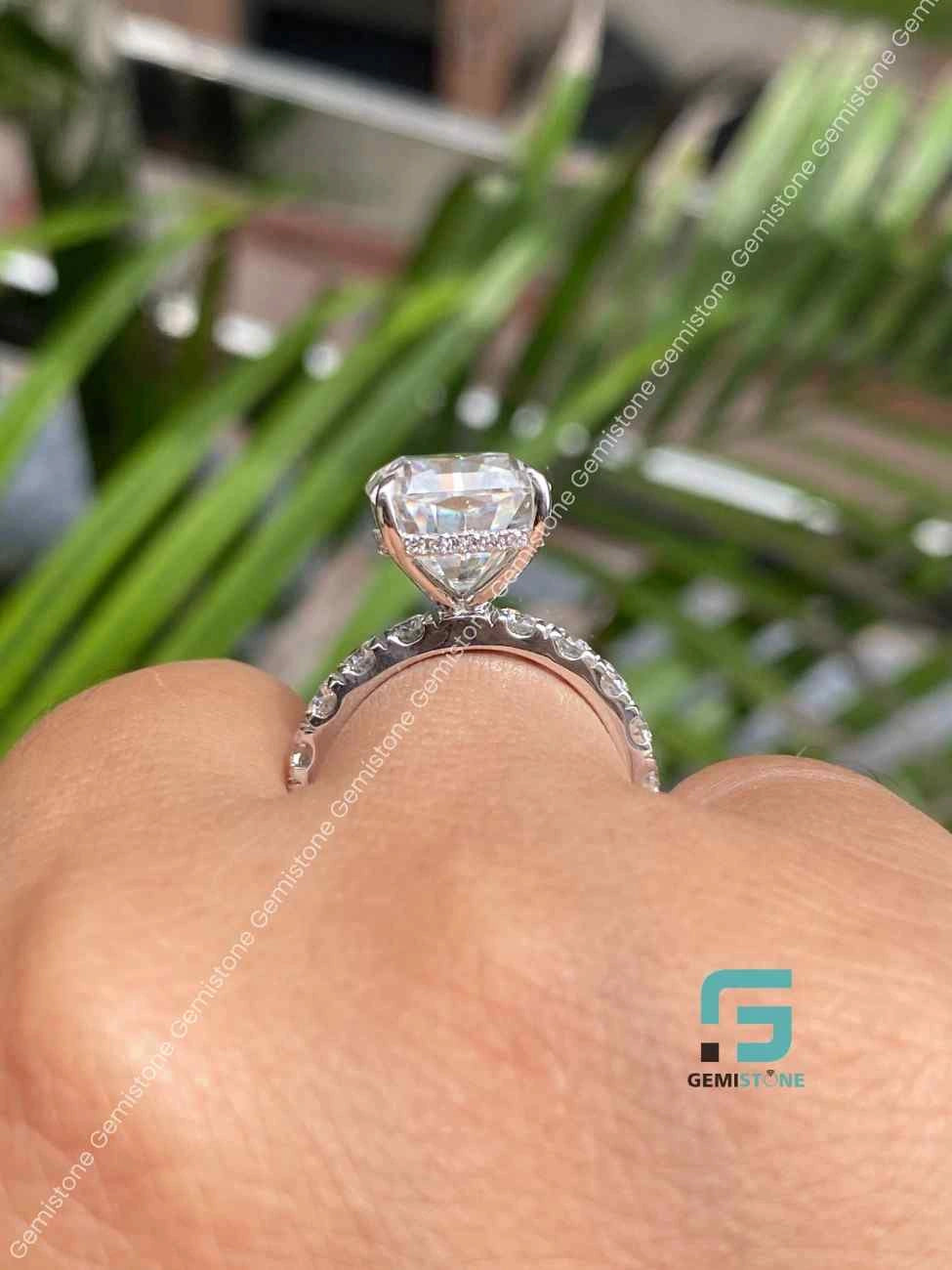 Moissanite Radiant Solitaire Ring