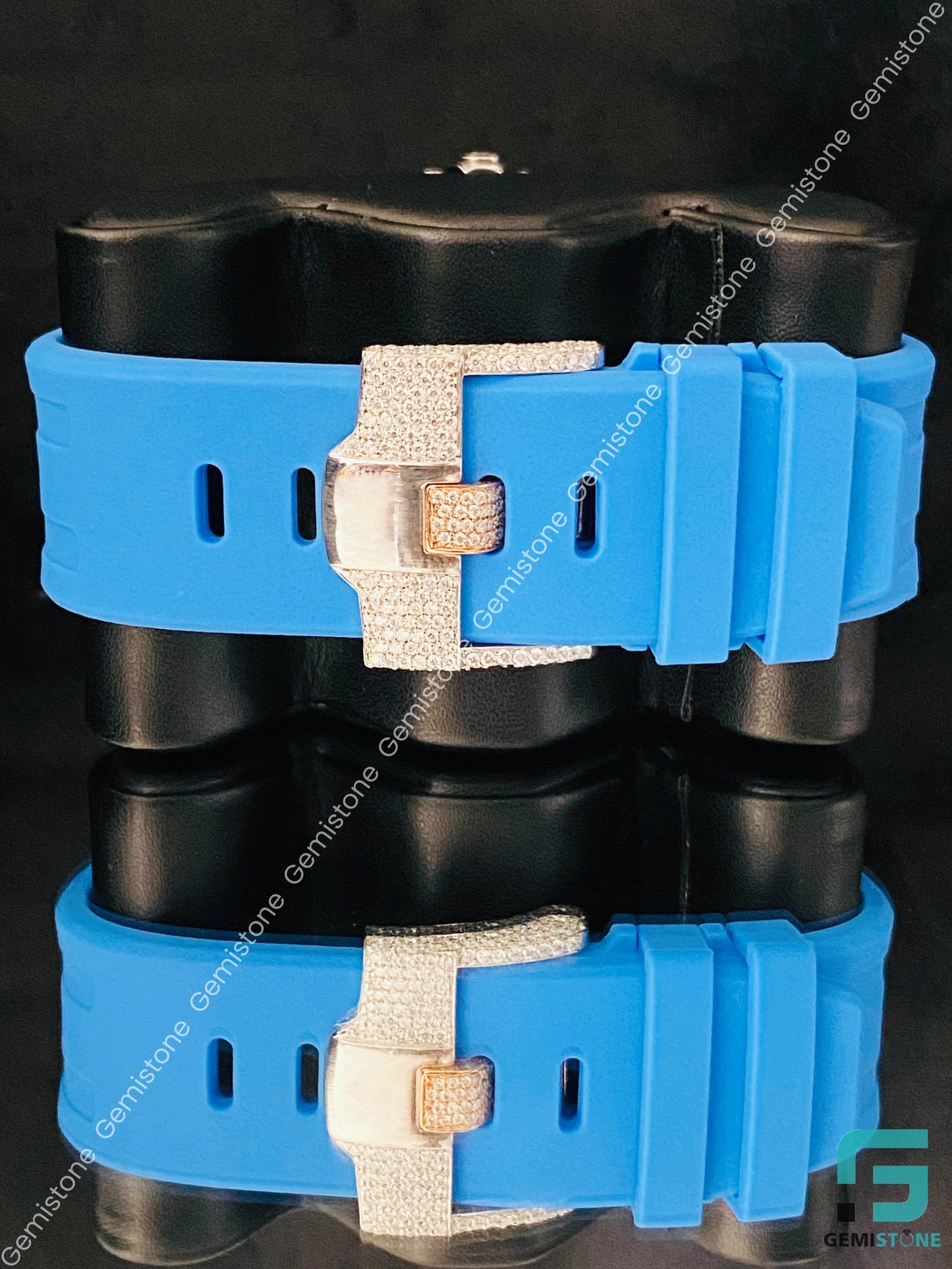 Moissanite Rapper Fully Ice Out Silicon Belt Watch