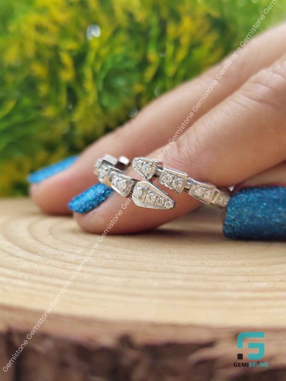 Round Brilliant Cut Open Cuff Adjustable Moissanite Engagement Ring For Her