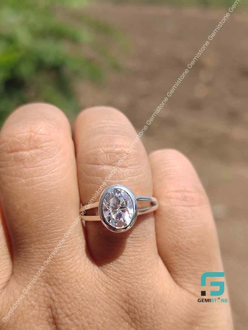 Moissanite Split Shank Ring For Women