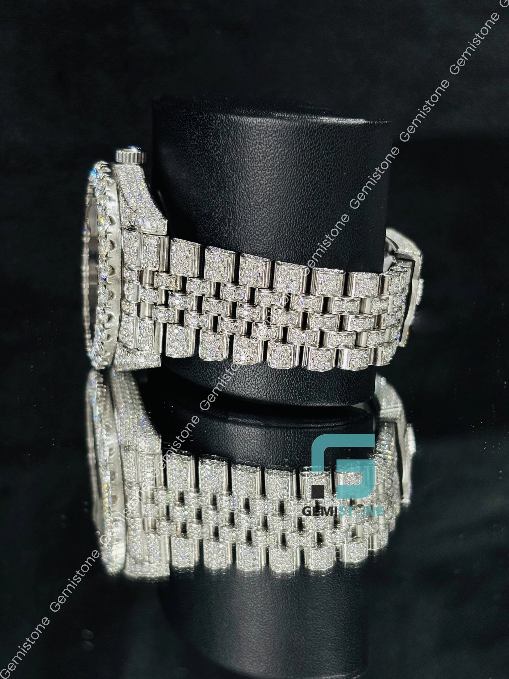 Moissanite Studded Hip Hop Watch For Him