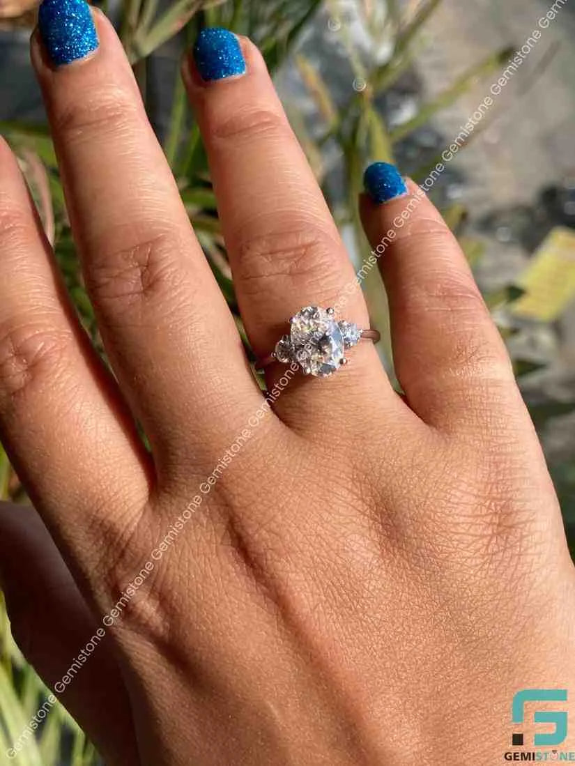 Moissanite Three Stone Ring For Her