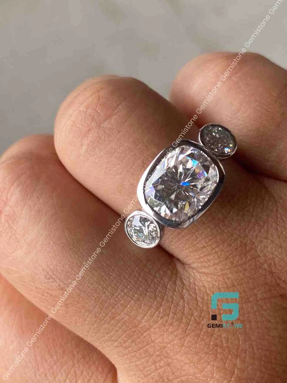 Moissanite Three Stone promise Ring
