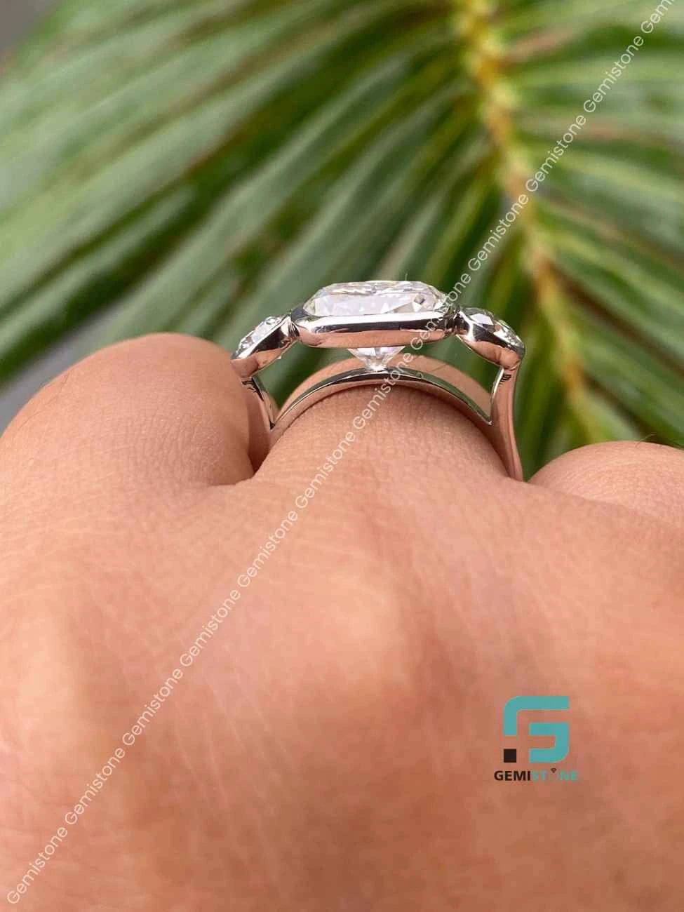 Moissanite Three Stones Ring