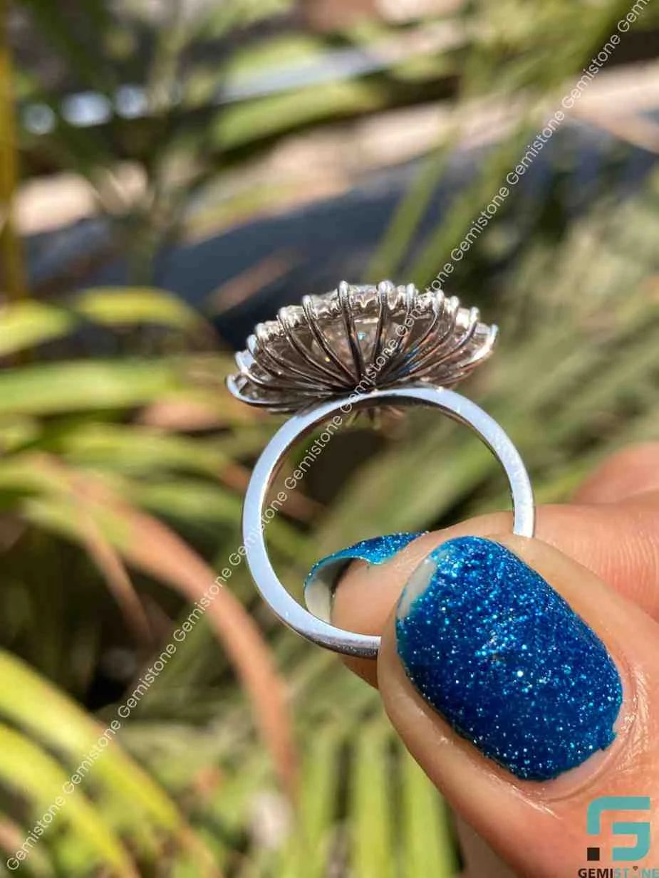 Moissanite Trendy Engagement Ring