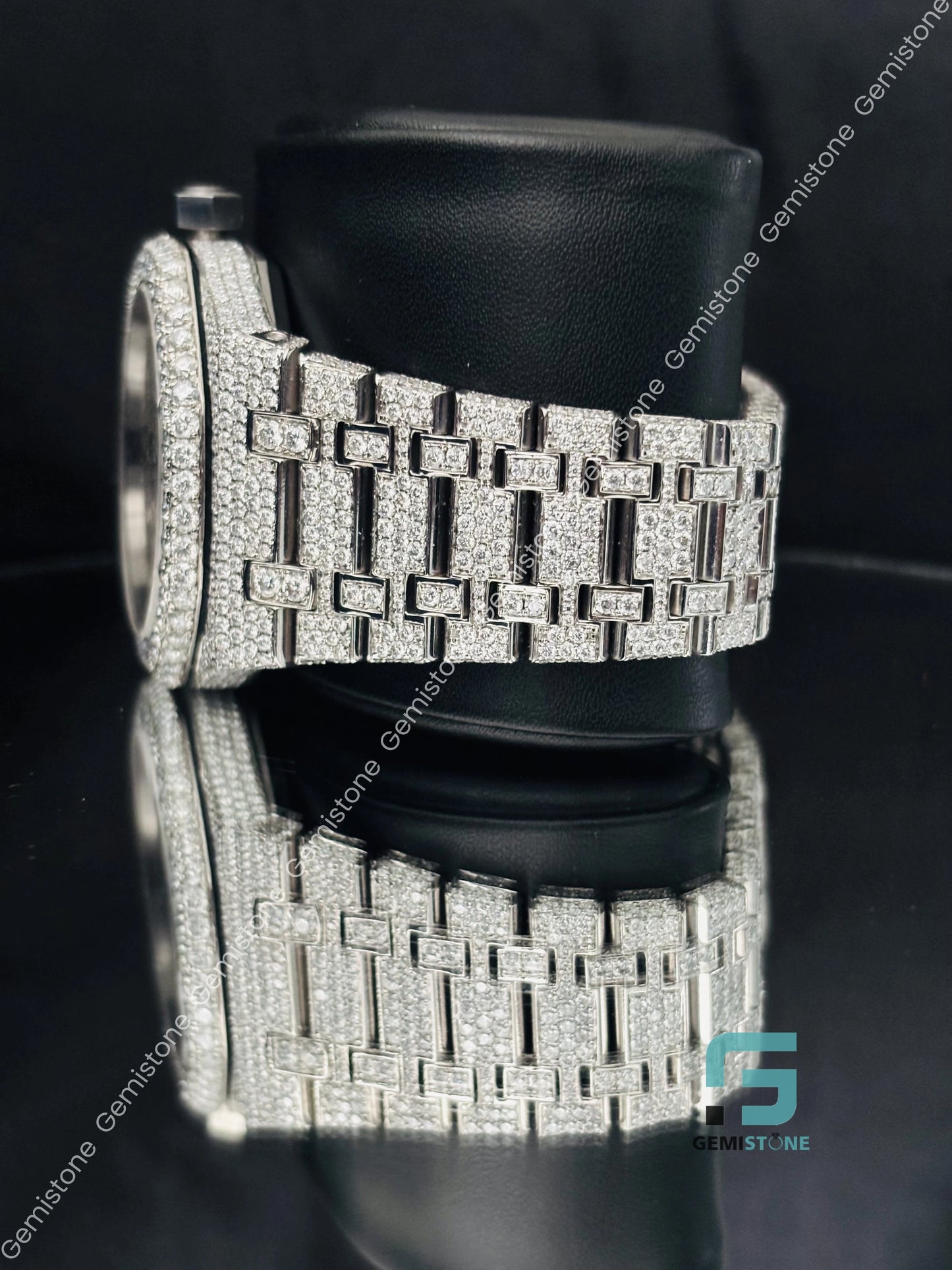 Moissanite Wrist Arabic Number Hip Hop Watch