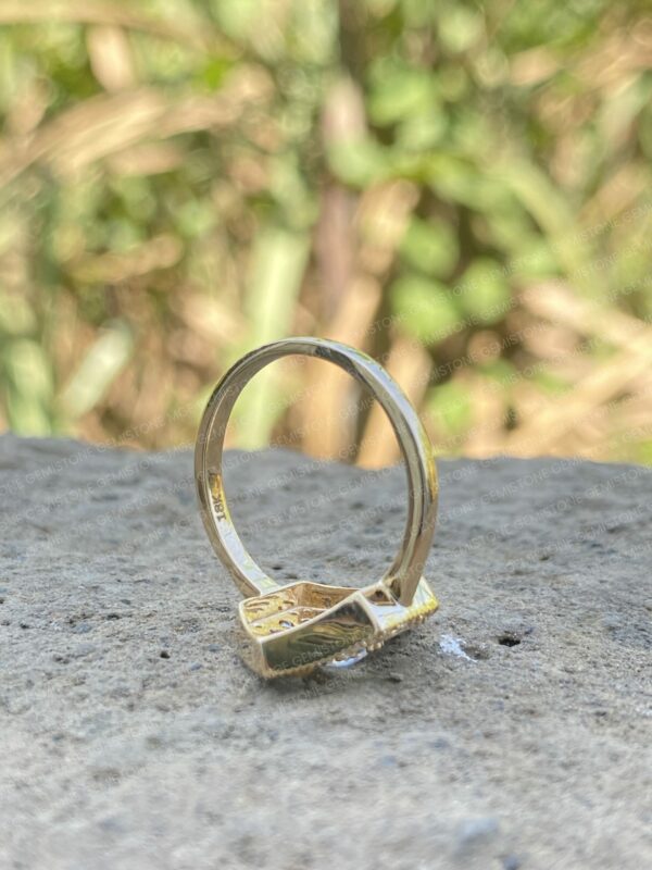 Hexagon Shape Round Rose Cut Moissanite Halo Vintage Engagement Ring