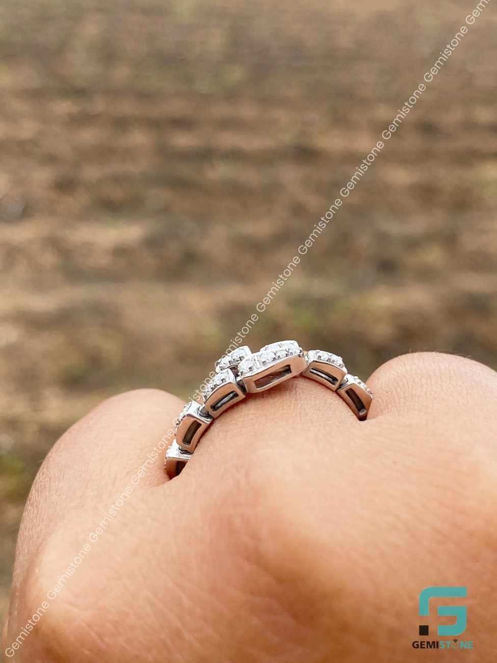 Round Brilliant Cut Open Cuff Adjustable Moissanite Engagement Ring For Her