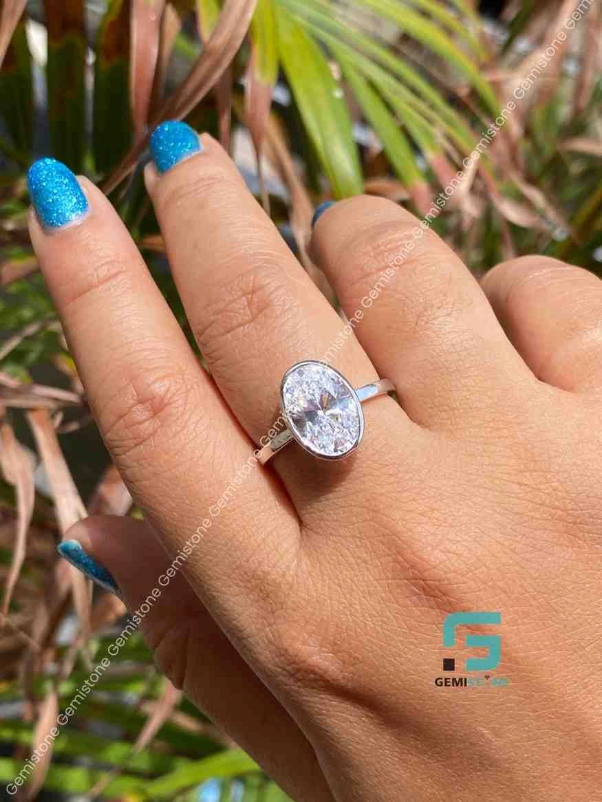 Oval Cut Moissanite Engagement Gift For Her