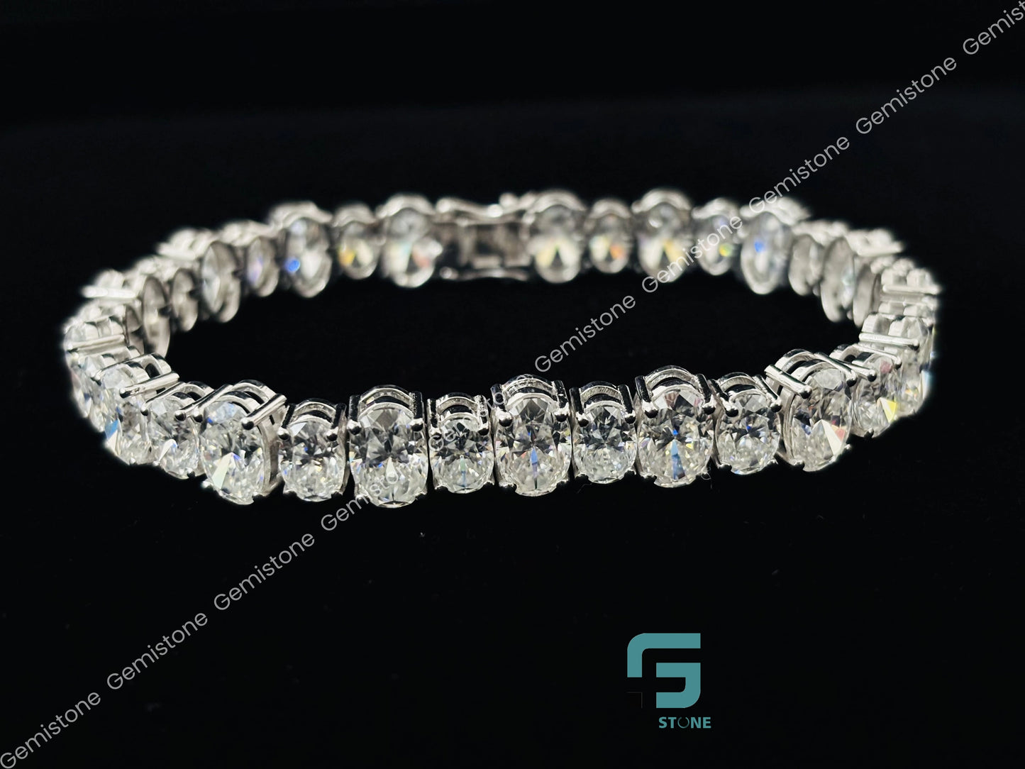 Oval Cut Moissanite Tennis Bracelet