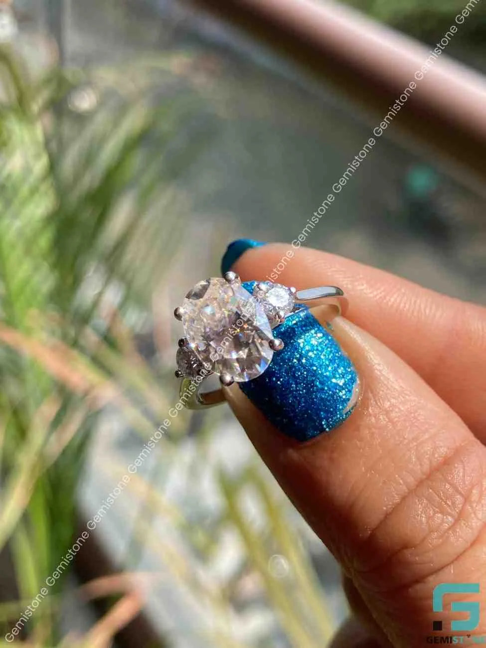Oval Three Stone Ring