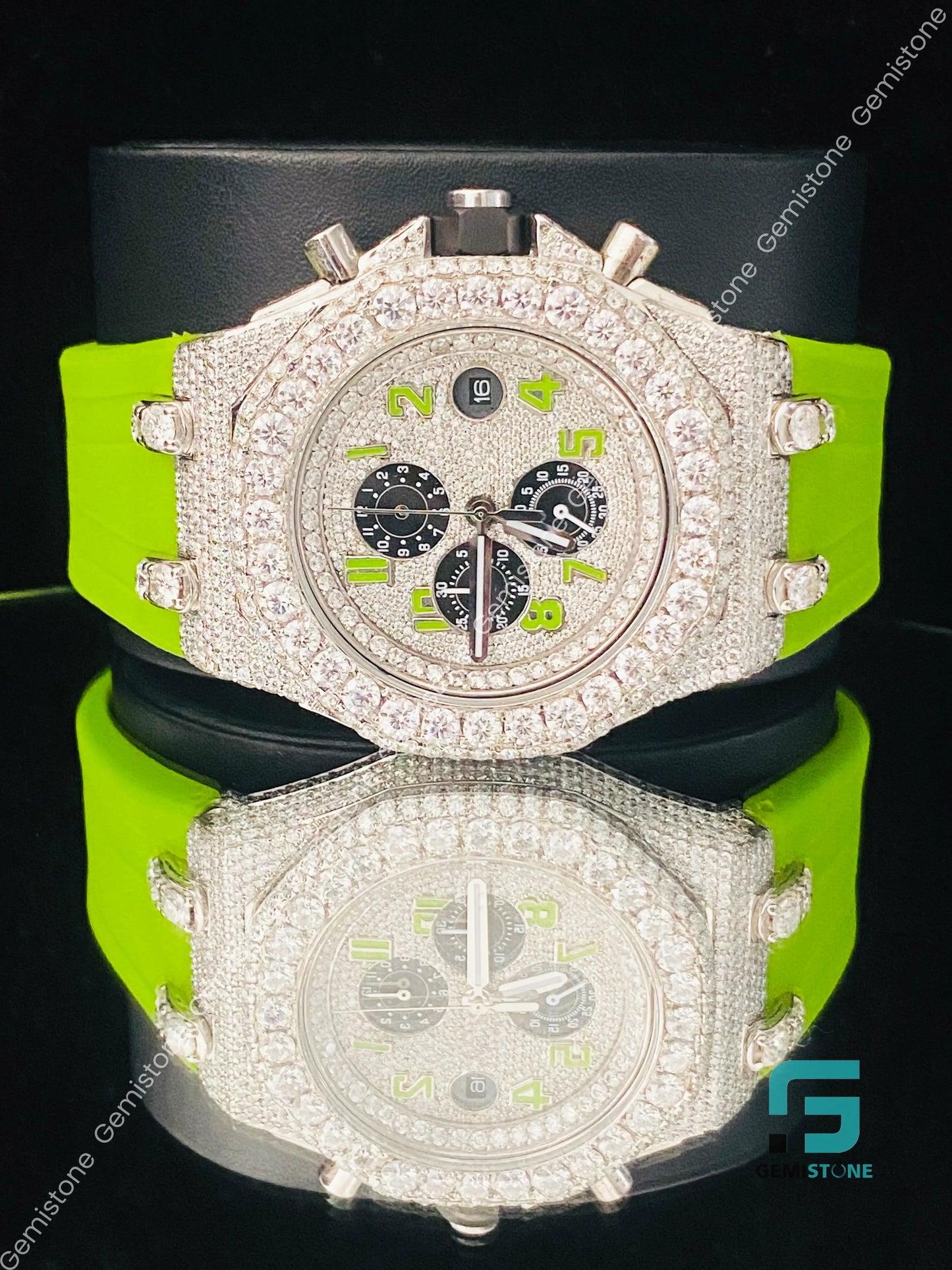 Parrot_Silicon_Strap_Bussdown_Moissanite_Watch_For_Men