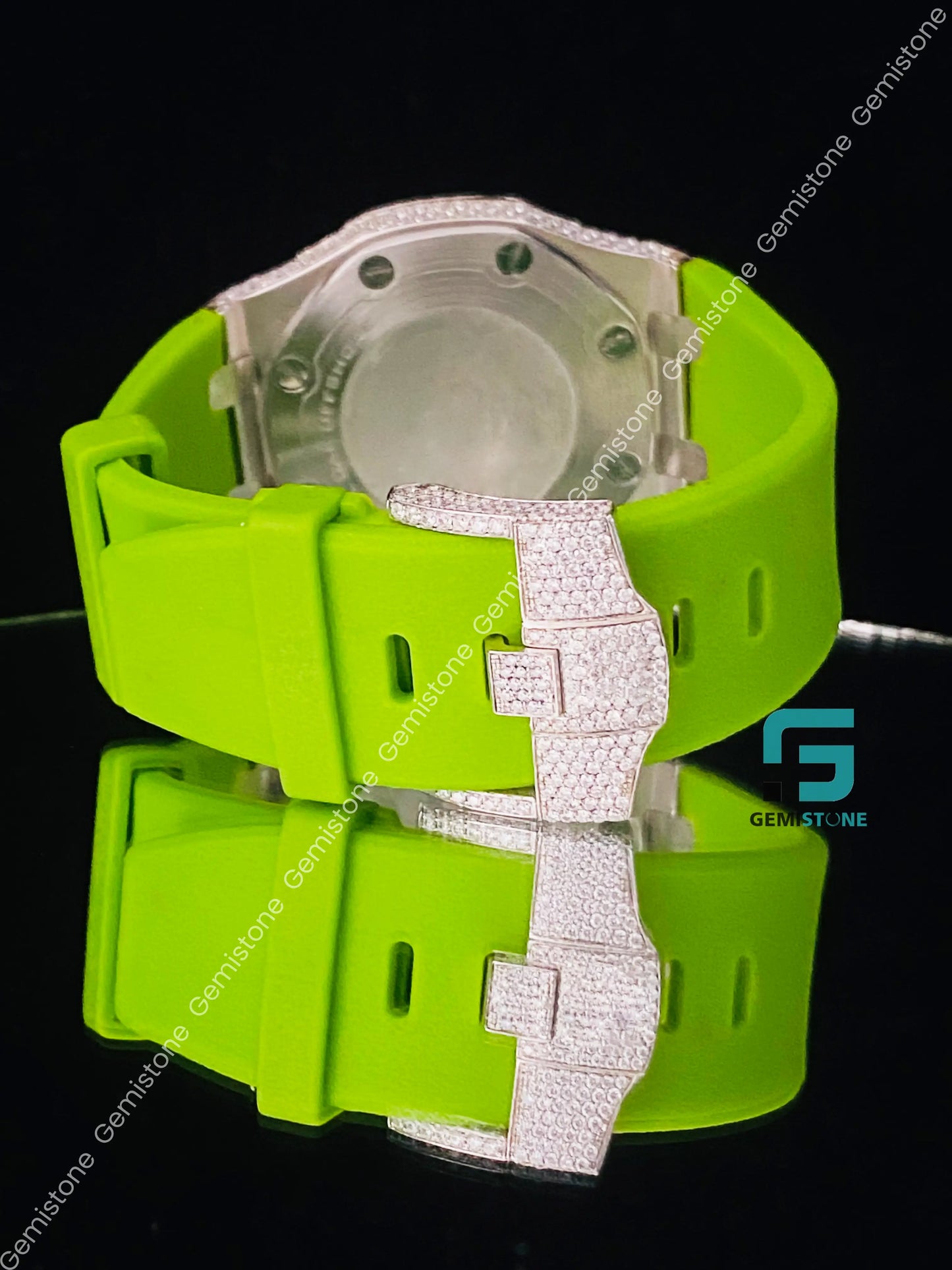 Parrot_Silicon_Strap_Iced_Out_Moissanite_Watch_For_Men
