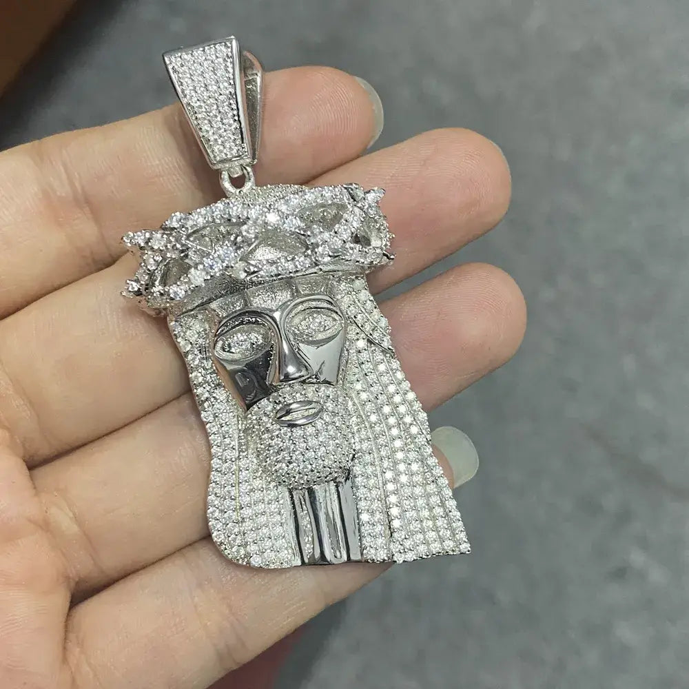 VVS Moissanite Jesus 3D Face Iced Out Hip Hop Pendant