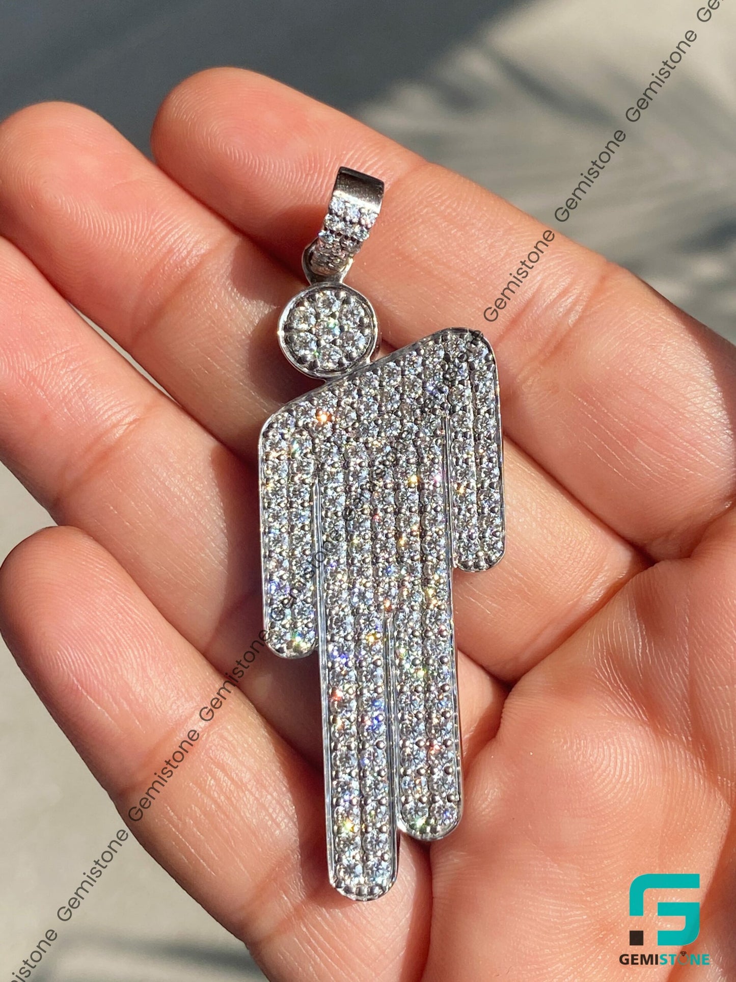 Round Cut Moissanite Billie Eilish Diamond Blohsh Pendant