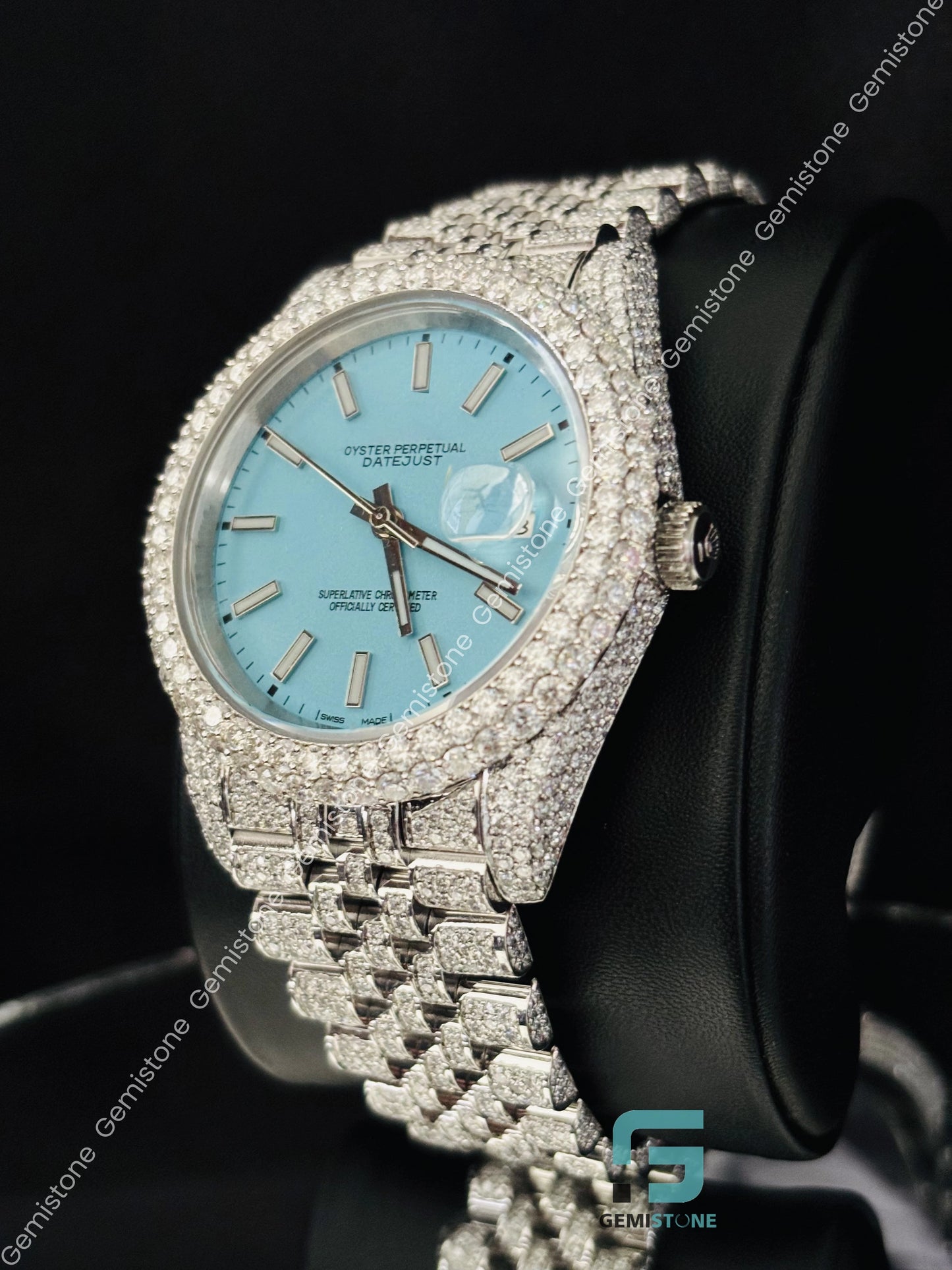 Presidential Strep VVS Moissanite Watch For Men_s