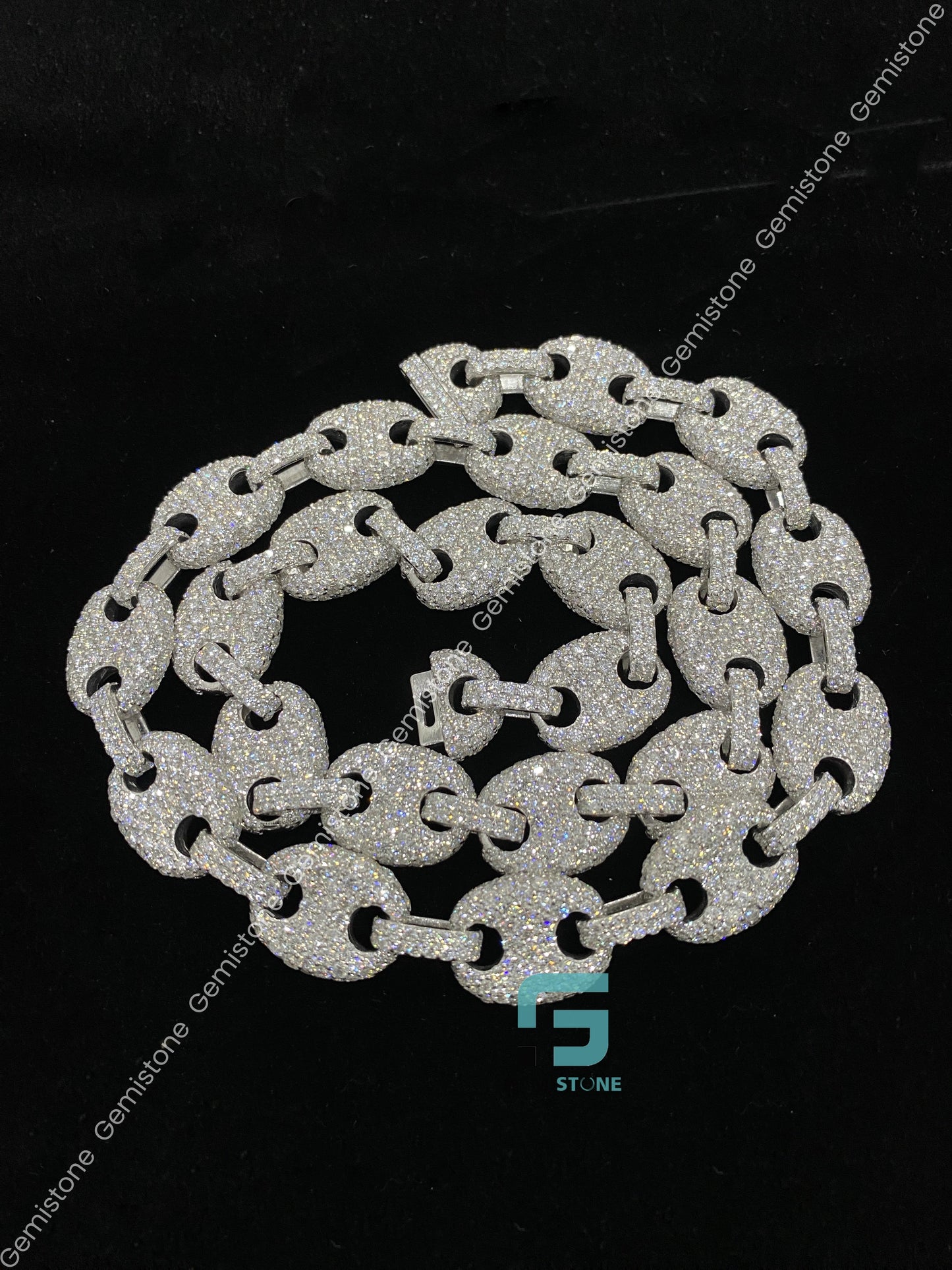 Puff Link Moissanite Chain