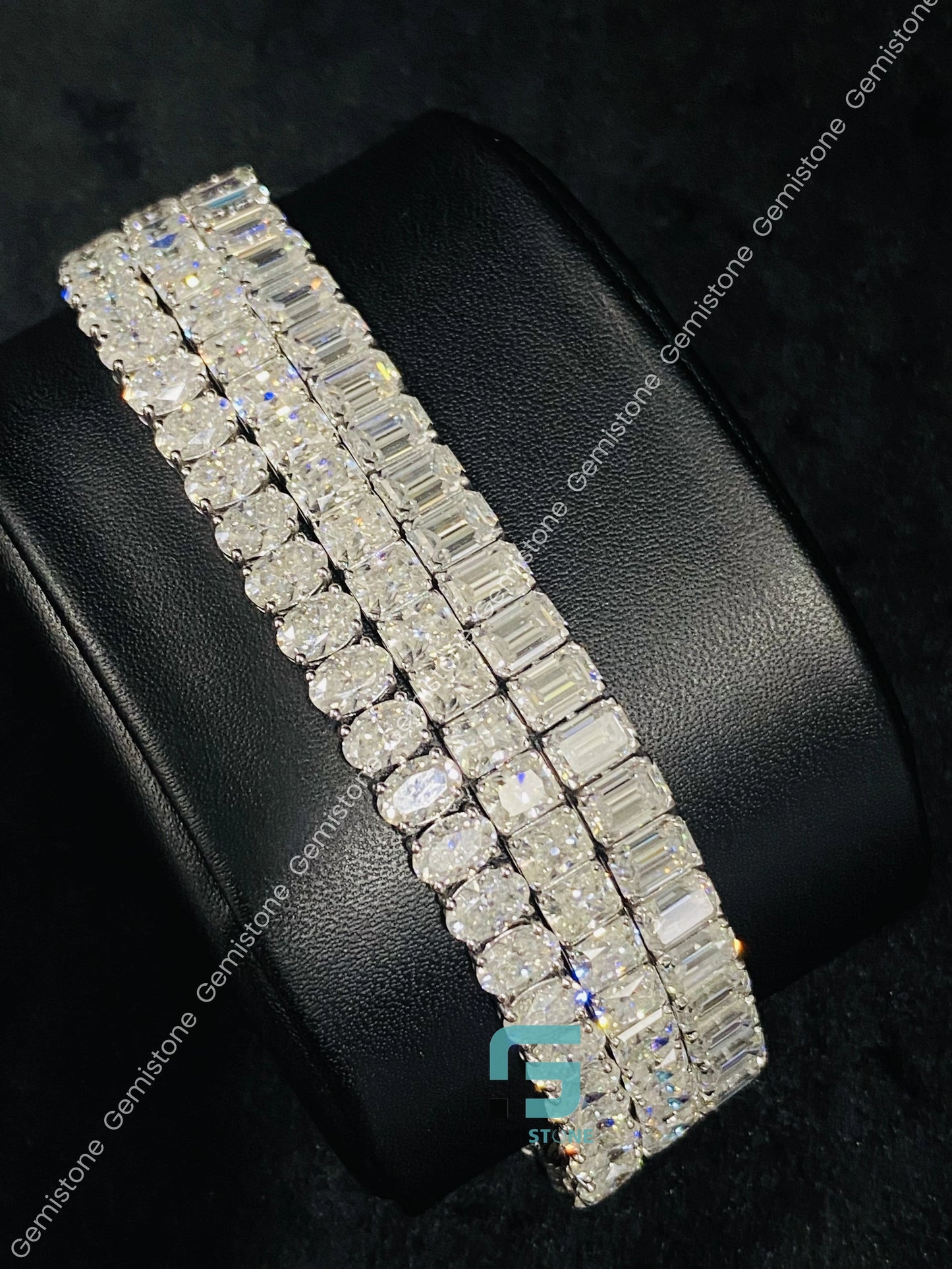 Radiant Cut Hip Hop Moissanite Bracelet