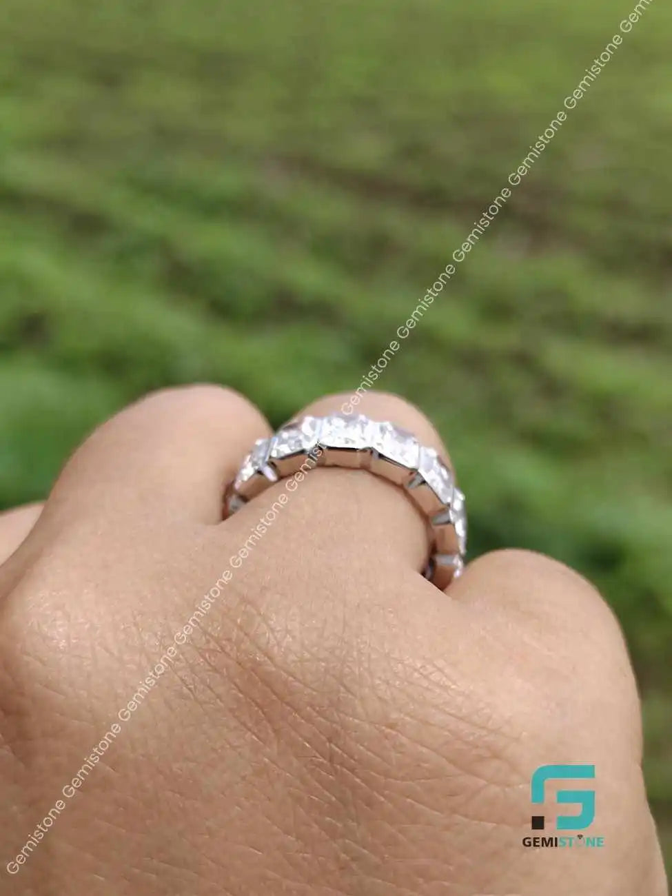 Radiant Full Eternity Moissanite Band