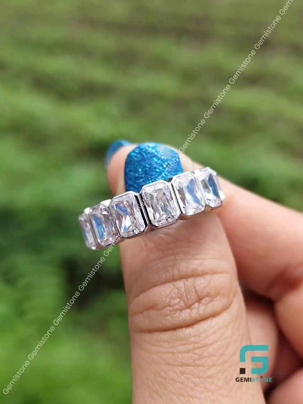 Radiant Moissanite Full Eternity band