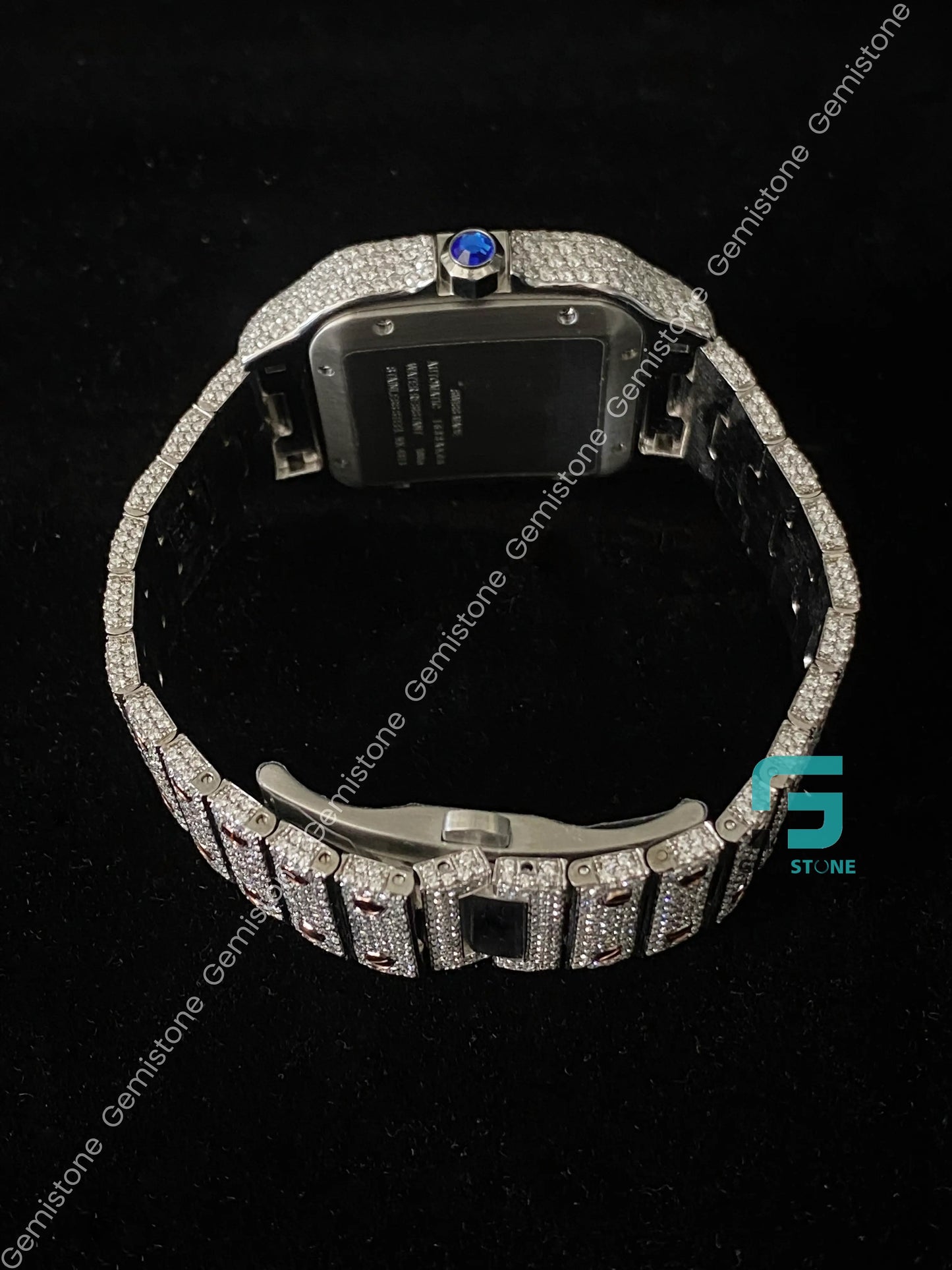 Classic Fully Iced Out Two Tone Roman Dial Moissanite Watch For Men