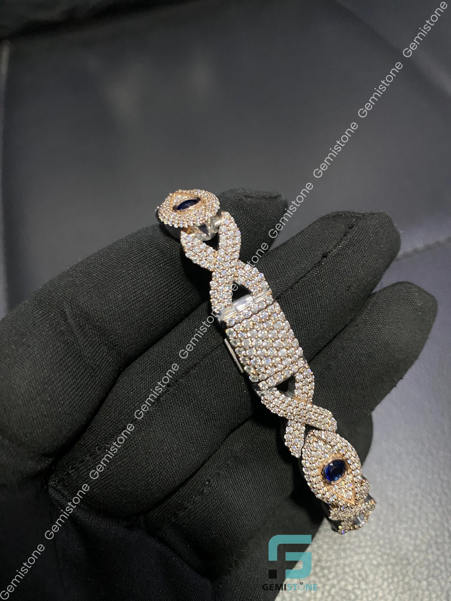 Rapper Moissanite Bust Down Bracelet